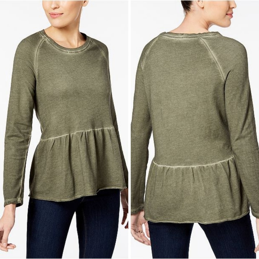NWT Style Co Cozy Peplum Top
